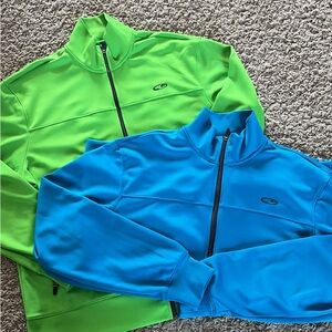 Y2K Champion Men's Green and Blue full zip
